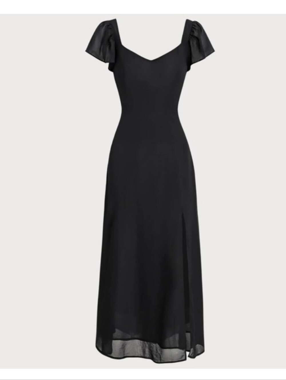 Rihoas Black Sweetheart Neck Chiffon Maxi Dress Xs. New